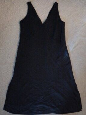 NWT A New Day Size Large Black Satin Sleeveless Midi Slip Dress